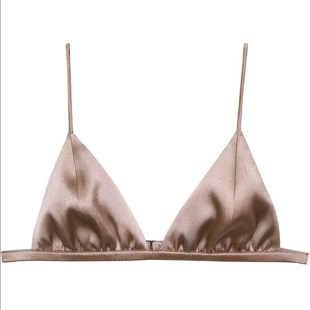 NWOT Women's Silk Satin Triangle Bralette - xl